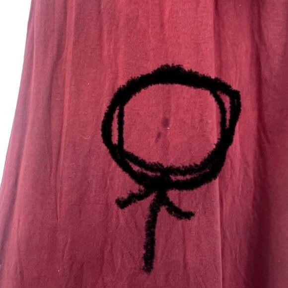 Free People Burgundy Lace Up Long Sleeve Jersey Maxi Dress - Picture 8 of 16